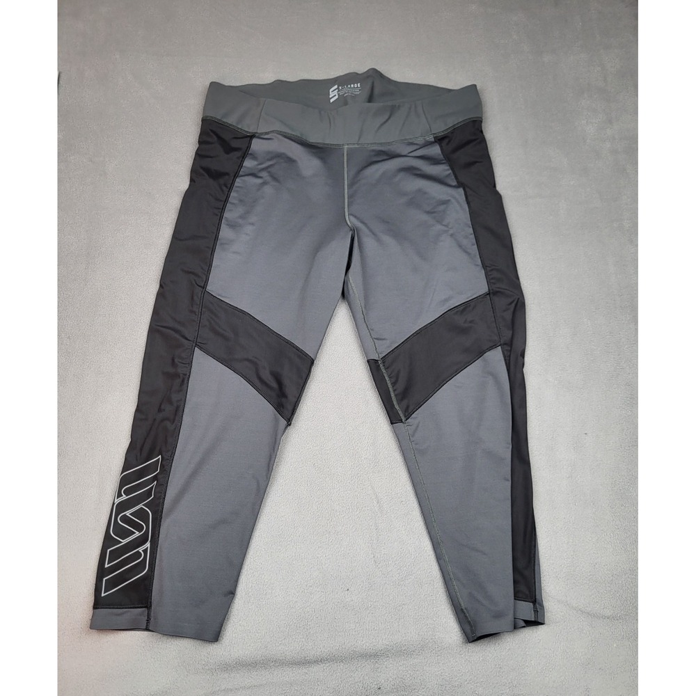 Second Skin Compression Pants Mens XL Gray Lightweight‎ Stretch Performance